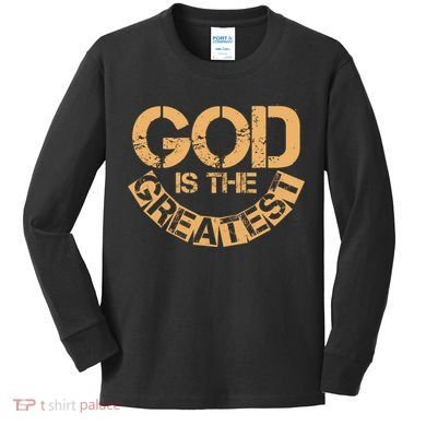 GOD is the Greatest Army Stamp Print Kids Long Sleeve Shirt