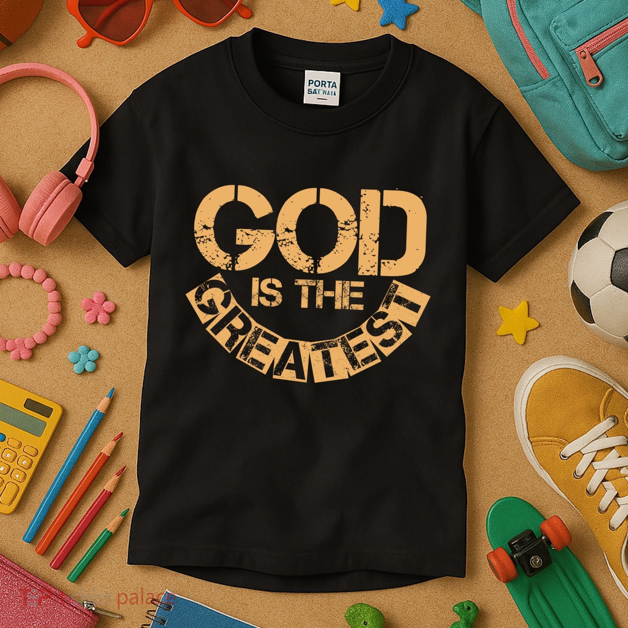 GOD is the Greatest Army Stamp Print Kids T-Shirt