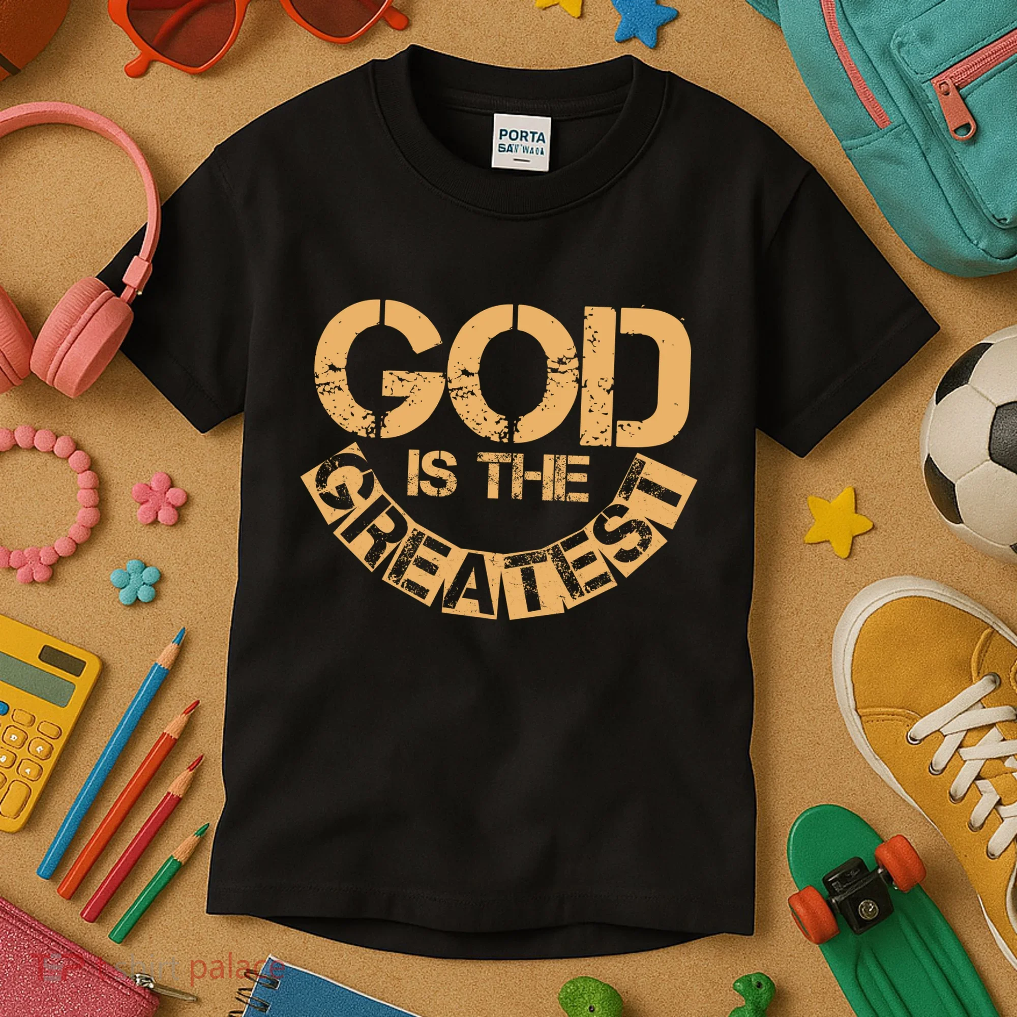 GOD is the Greatest Army Stamp Print Kids T-Shirt