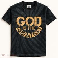 GOD is the Greatest Army Stamp Print Kids Tie-Dye T-Shirt thumb 0