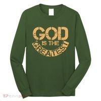 GOD is the Greatest Army Stamp Print Long Sleeve Shirt thumb 0