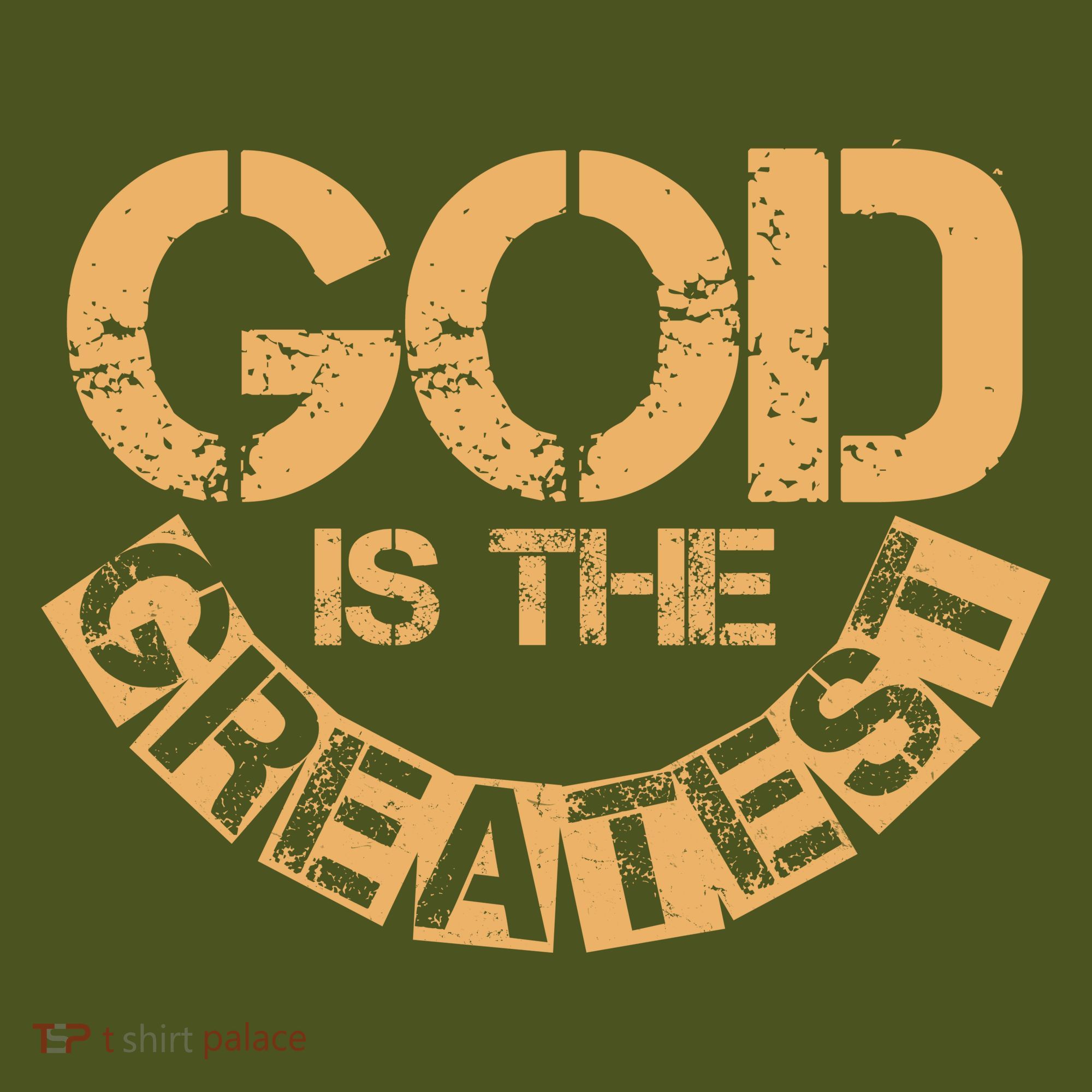 GOD is the Greatest Army Stamp Print Long Sleeve Shirt