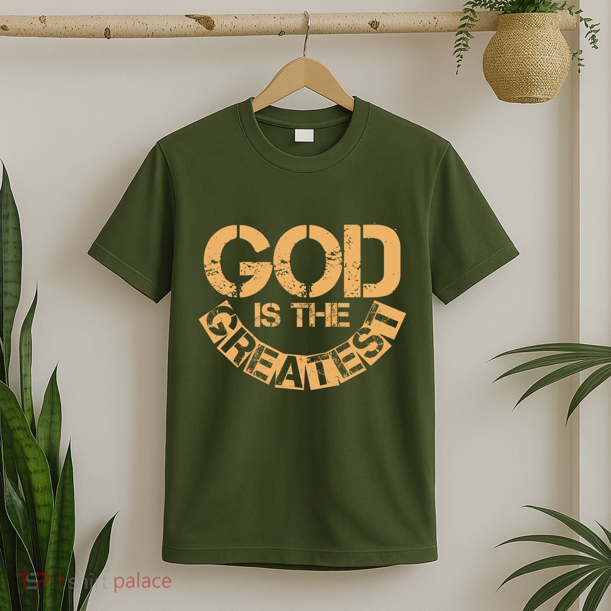 GOD is the Greatest Army Stamp Print T-Shirt