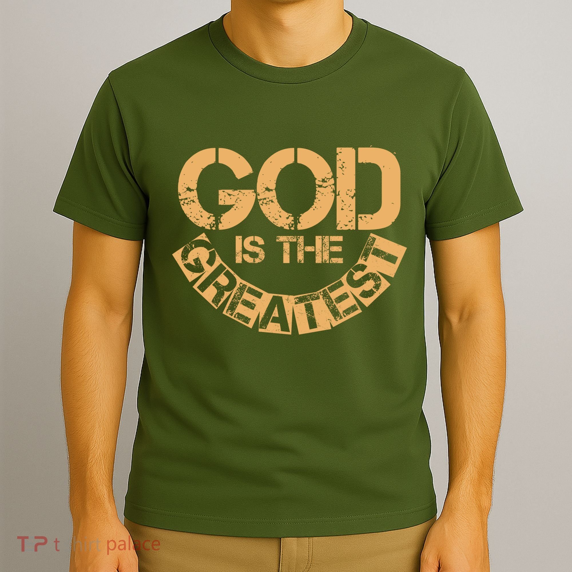 GOD is the Greatest Army Stamp Print T-Shirt
