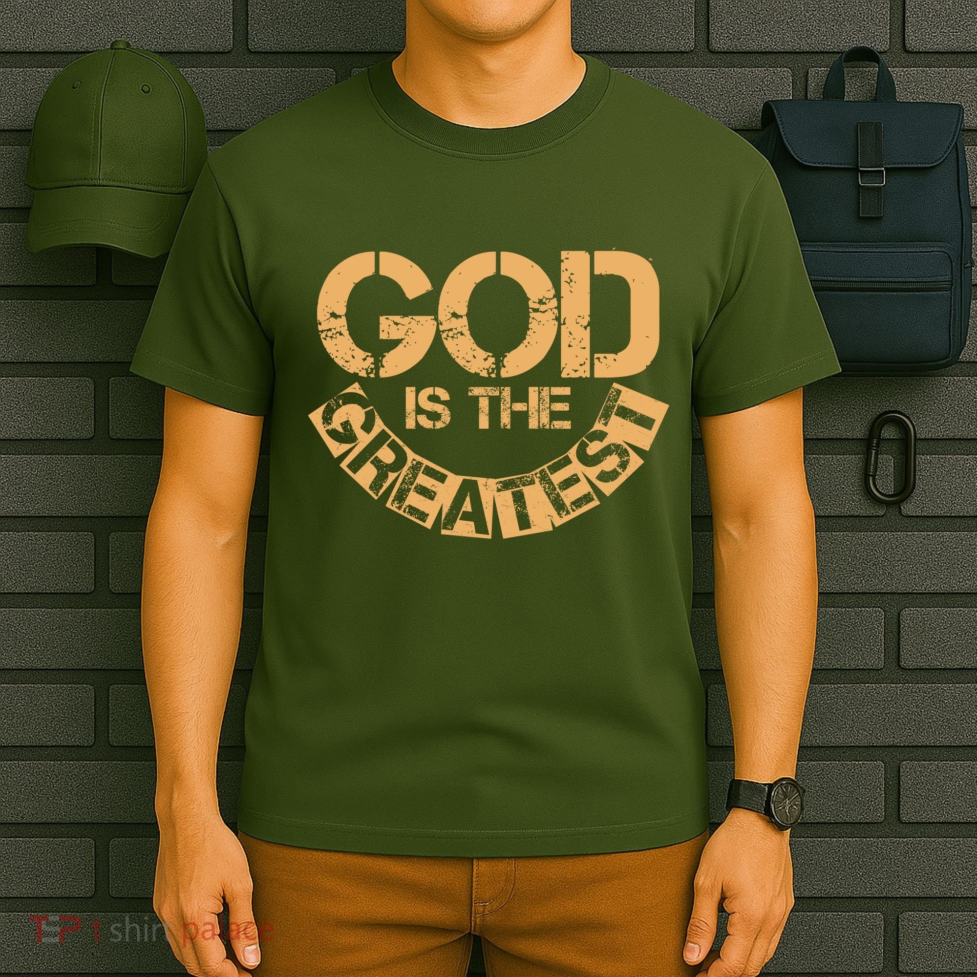 GOD is the Greatest Army Stamp Print T-Shirt