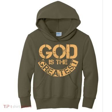 GOD is the Greatest Army Stamp Print Kids Hoodie