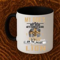 God Living On The Inside Roaring Like A Lion Coffee Mug thumb 2