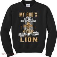 God Living On The Inside Roaring Like A Lion Kids Sweatshirt thumb 0