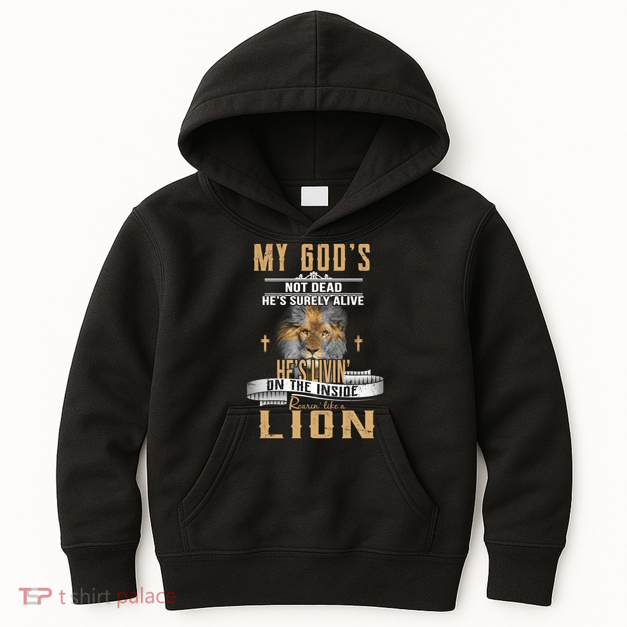 God Living On The Inside Roaring Like A Lion Kids Hoodie
