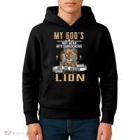 God Living On The Inside Roaring Like A Lion Kids Hoodie thumb 4