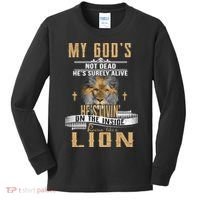 God Living On The Inside Roaring Like A Lion Kids Long Sleeve Shirt thumb 0
