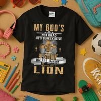 God Living On The Inside Roaring Like A Lion Kids T-Shirt thumb 3