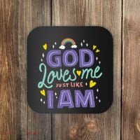 God Loves Me Just Like I Am Coaster thumb 0