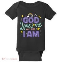 God Loves Me Just Like I Am Baby Bodysuit thumb 0