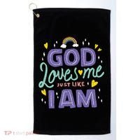 God Loves Me Just Like I Am Golf Towel thumb 0