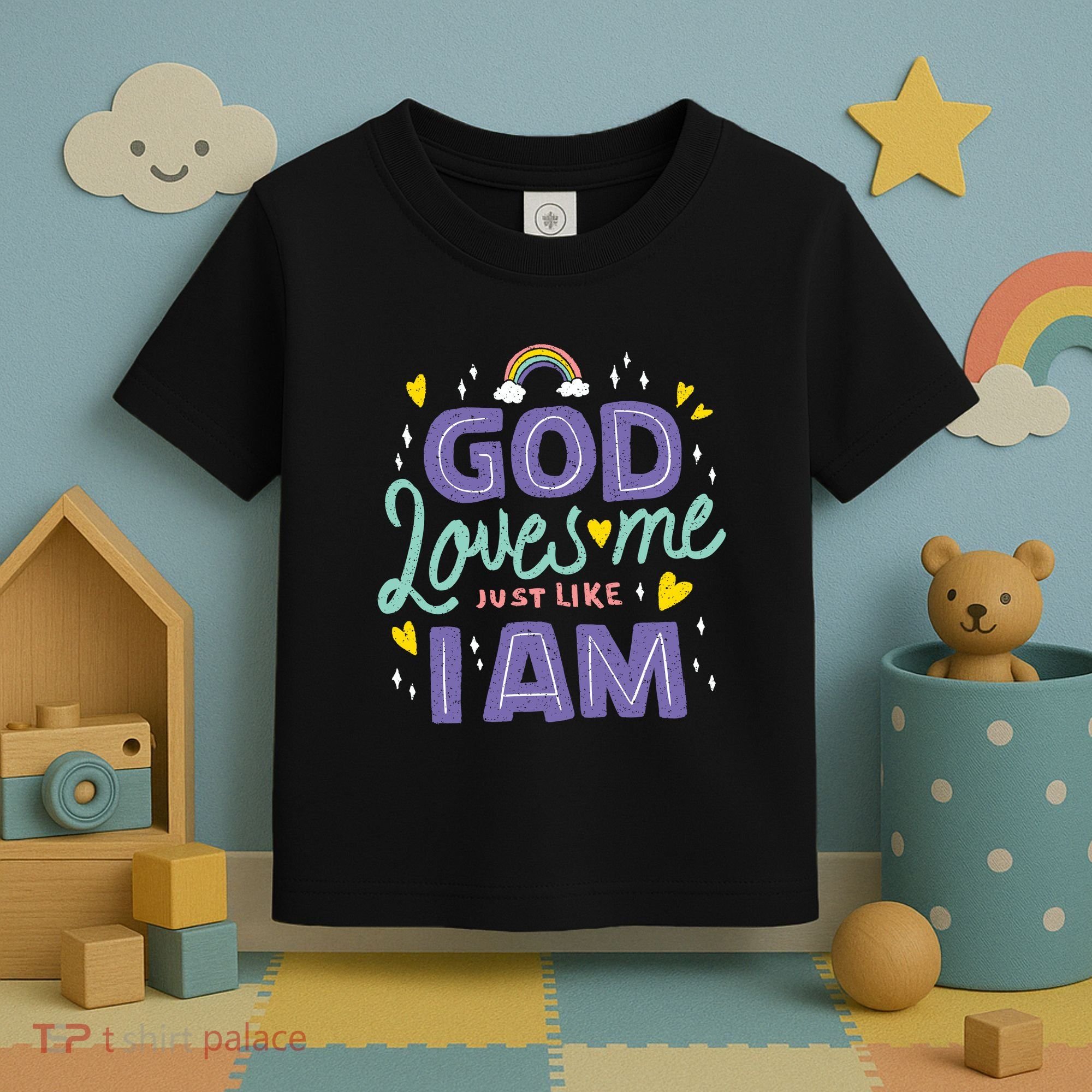 God Loves Me Just Like I Am Toddler T-Shirt