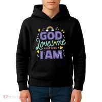 God Loves Me Just Like I Am Kids Hoodie thumb 4