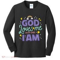 God Loves Me Just Like I Am Kids Long Sleeve Shirt thumb 0