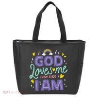 God Loves Me Just Like I Am Tote Bag thumb 0