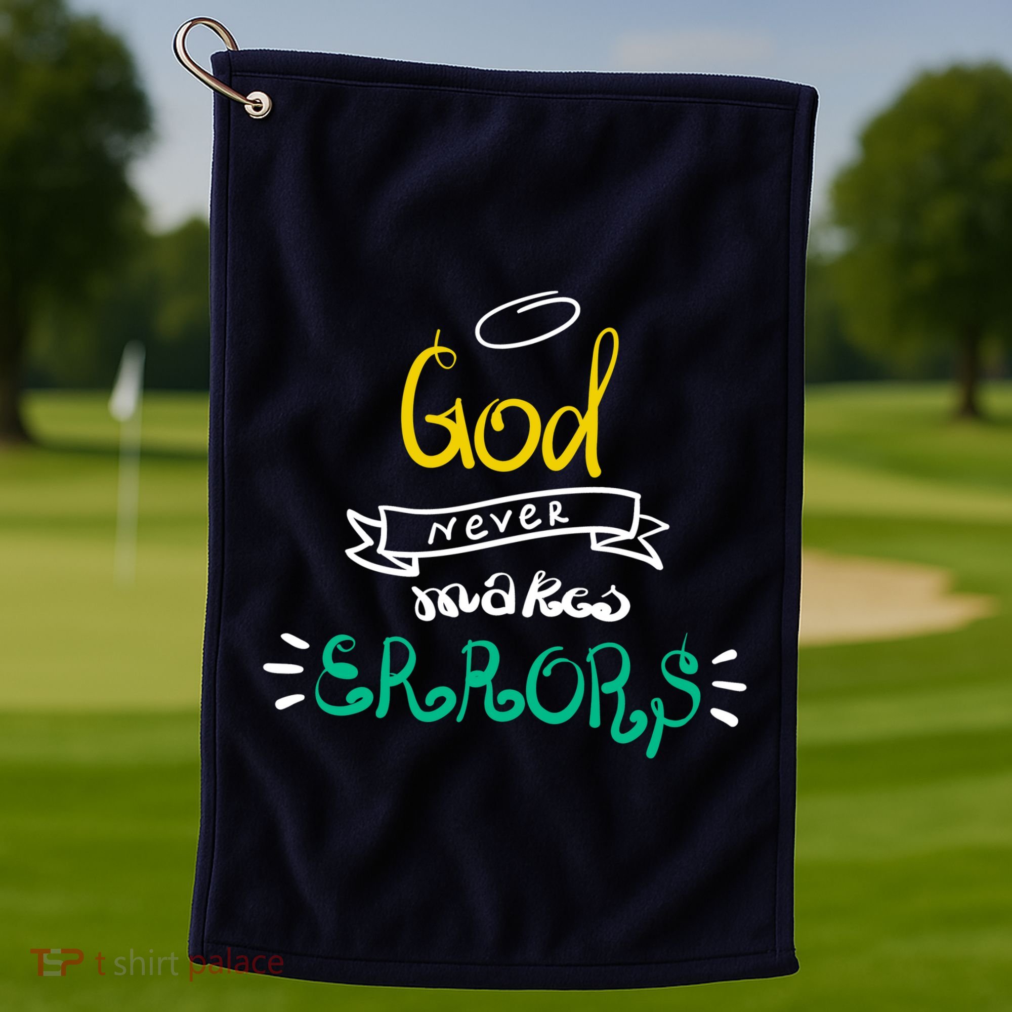 God Never Makes Errors Golf Towel