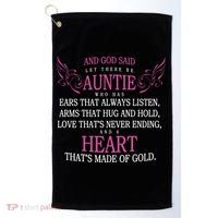 God Said Let There Be Auntie Golf Towel thumb 0