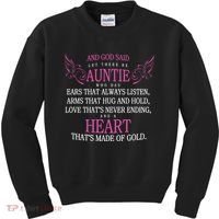 God Said Let There Be Auntie Kids Sweatshirt thumb 0