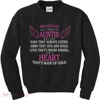 God Said Let There Be Auntie Kids Sweatshirt thumb 0