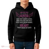God Said Let There Be Auntie Kids Hoodie thumb 4