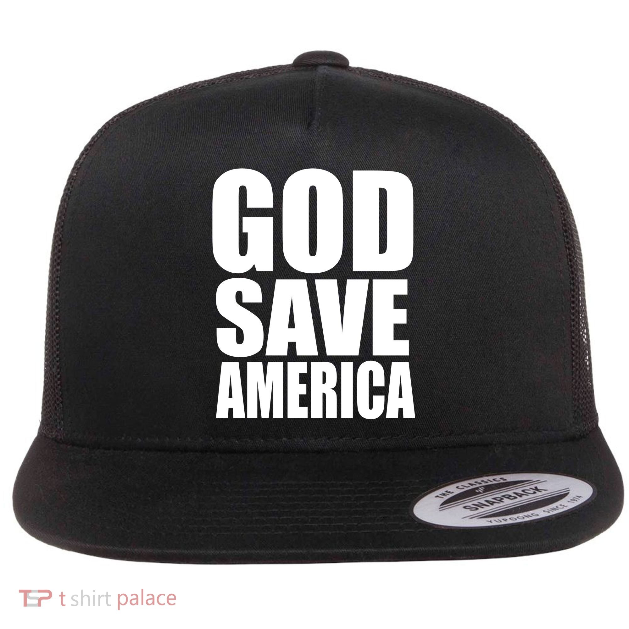 God Save America Flat Bill Trucker Hat