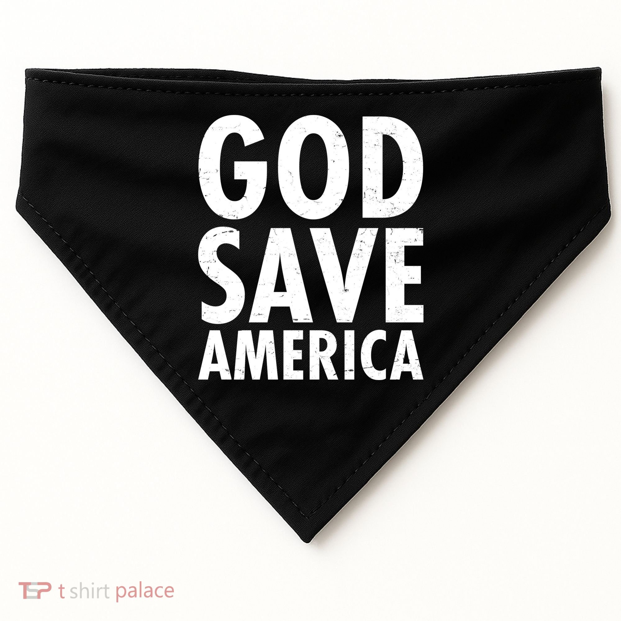God Save America USA Religious USA-Made Doggie Bandana