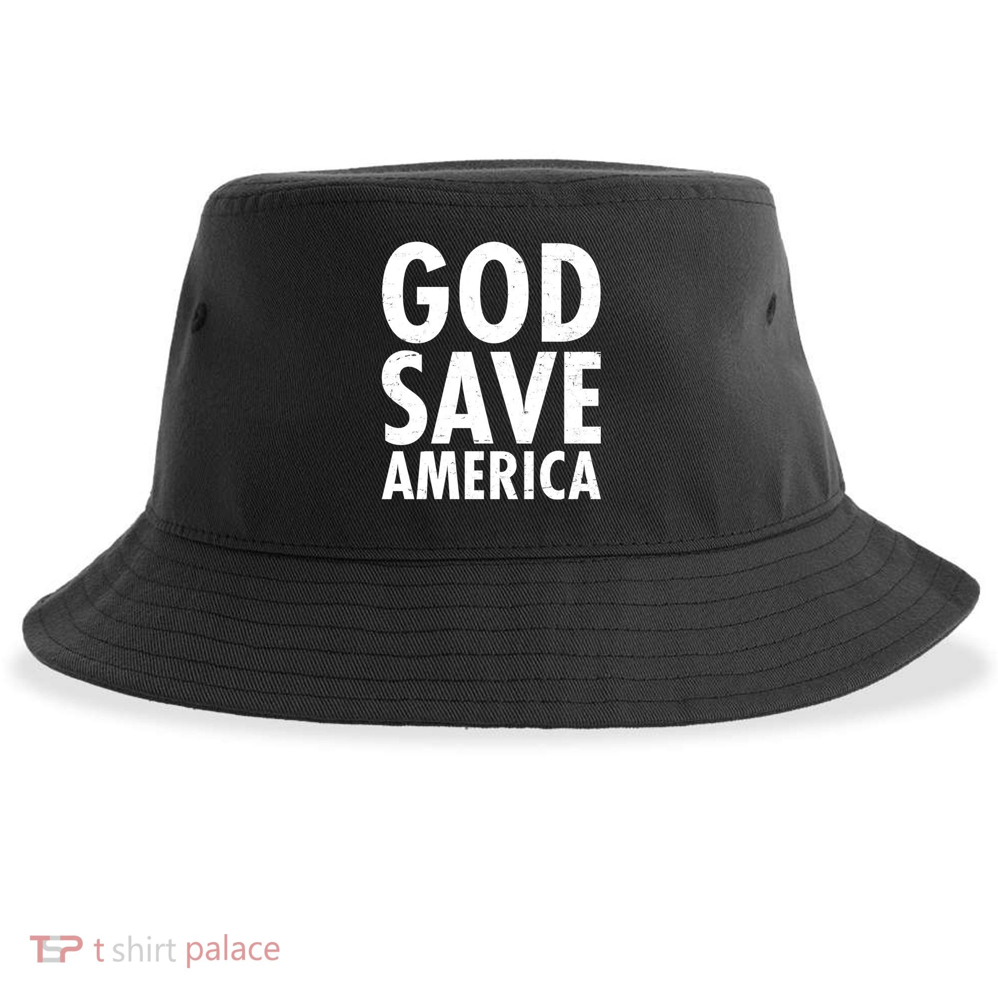 God Save America USA Religious Sustainable Bucket Hat