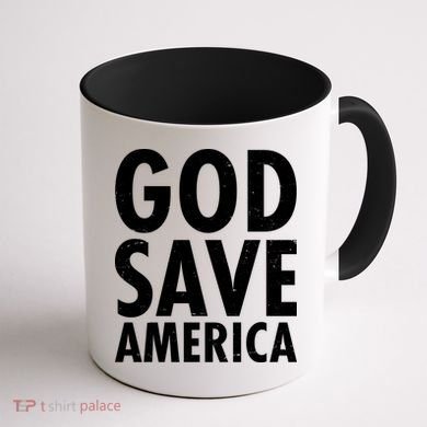 God Save America USA Religious Coffee Mug back
