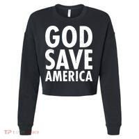 God Save America USA Religious Cropped Pullover Crew thumb 0