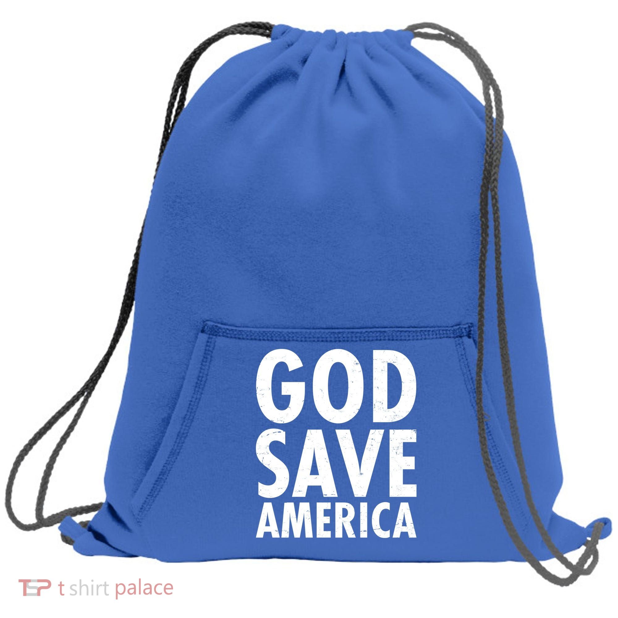 God Save America USA Religious Sweatshirt Cinch Pack Bag