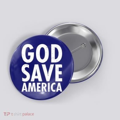 God Save America USA Religious Button