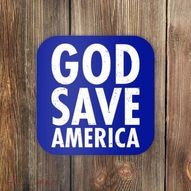 God Save America USA Religious Coaster