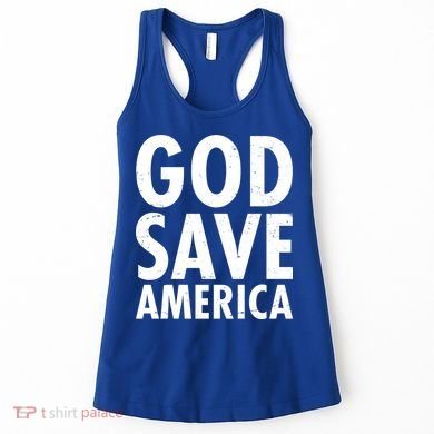 God Save America USA Religious Women's Tank Top