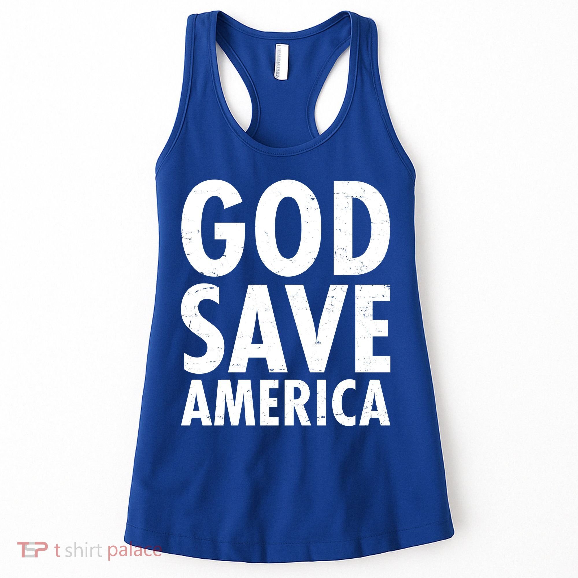 God Save America USA Religious Women's Tank Top