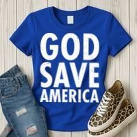 God Save America USA Religious Women's T-Shirt thumb 3