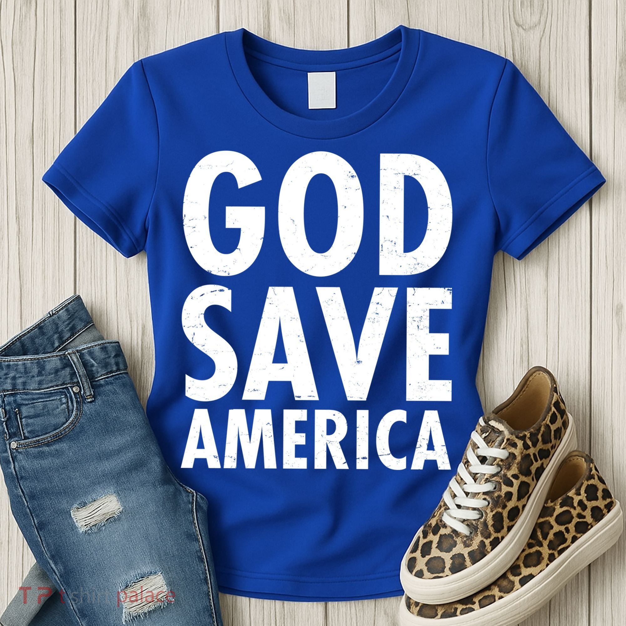 God Save America USA Religious Women's T-Shirt