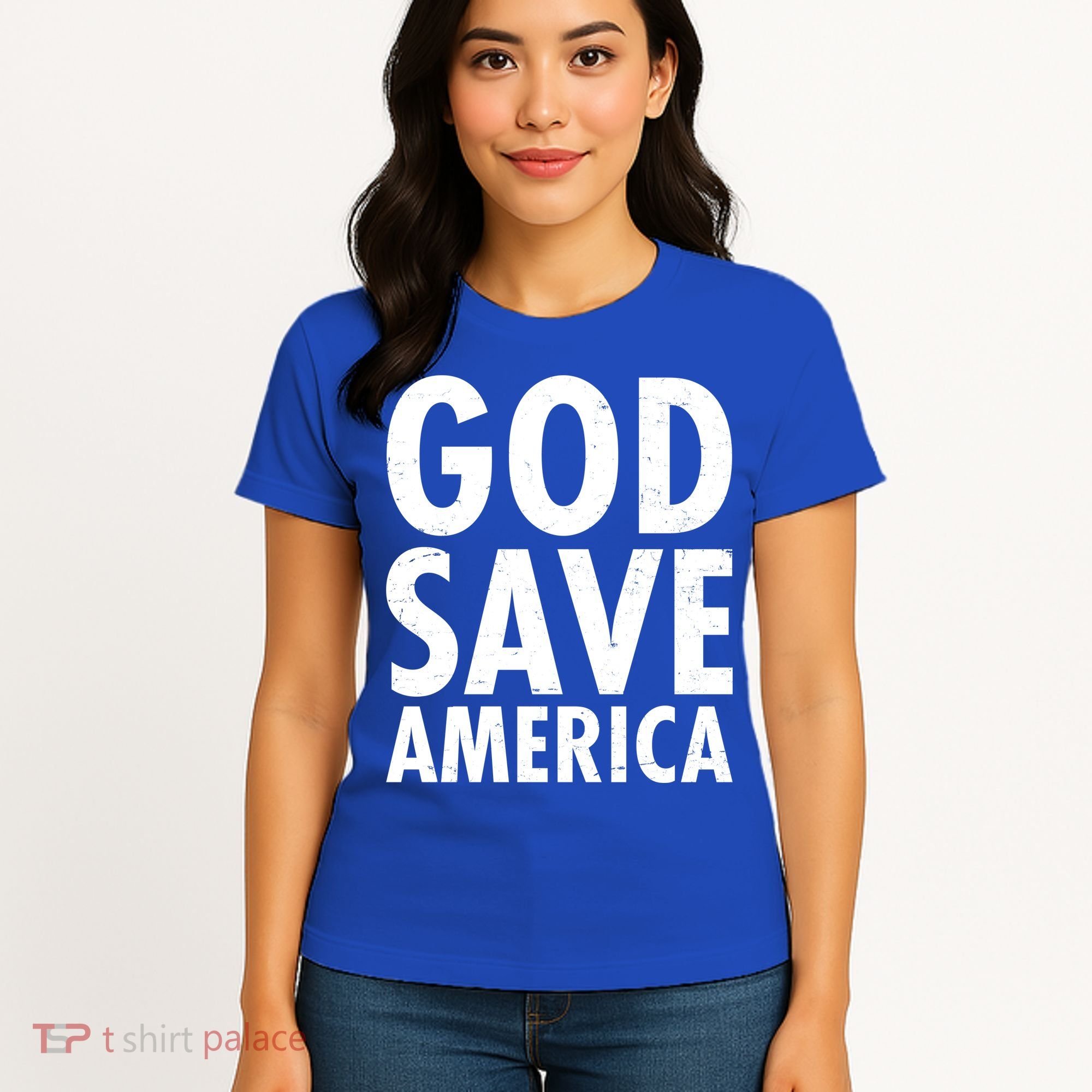 God Save America USA Religious Women's T-Shirt