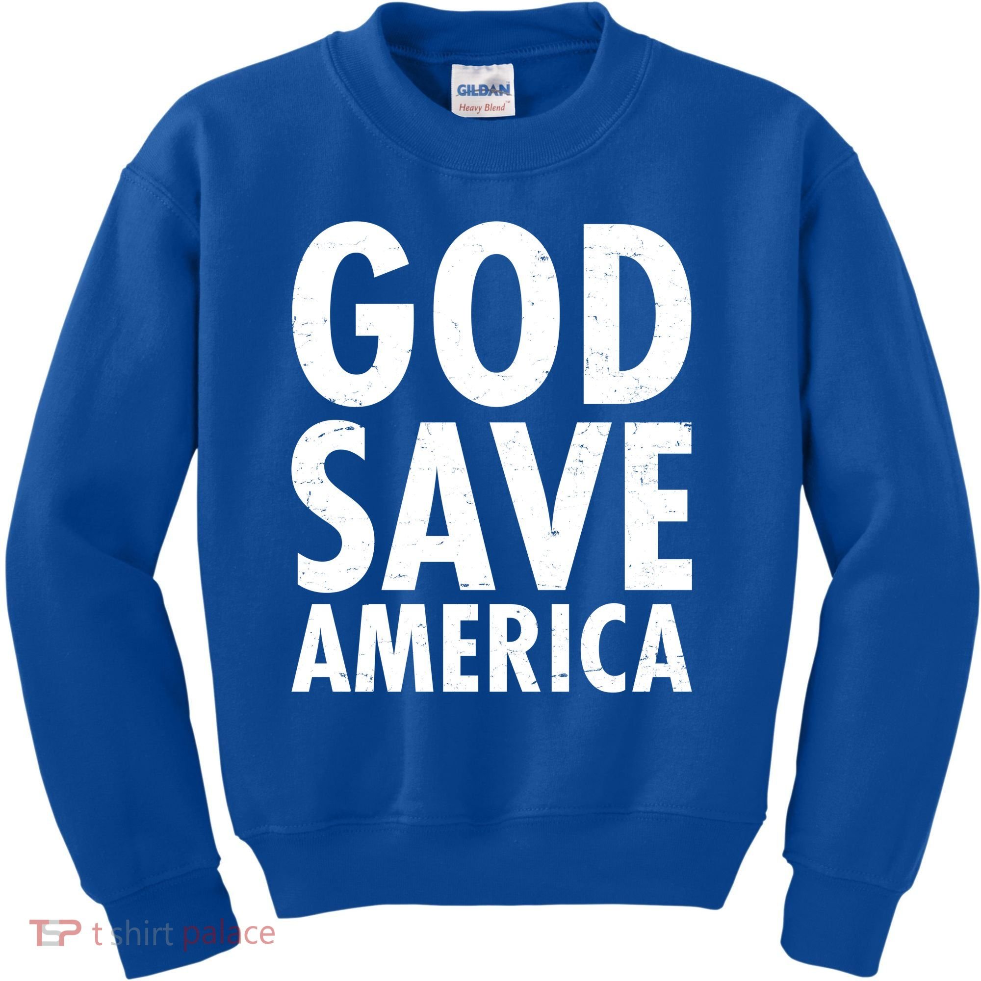 God Save America USA Religious Kids Sweatshirt