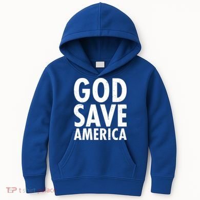 God Save America USA Religious Kids Hoodie