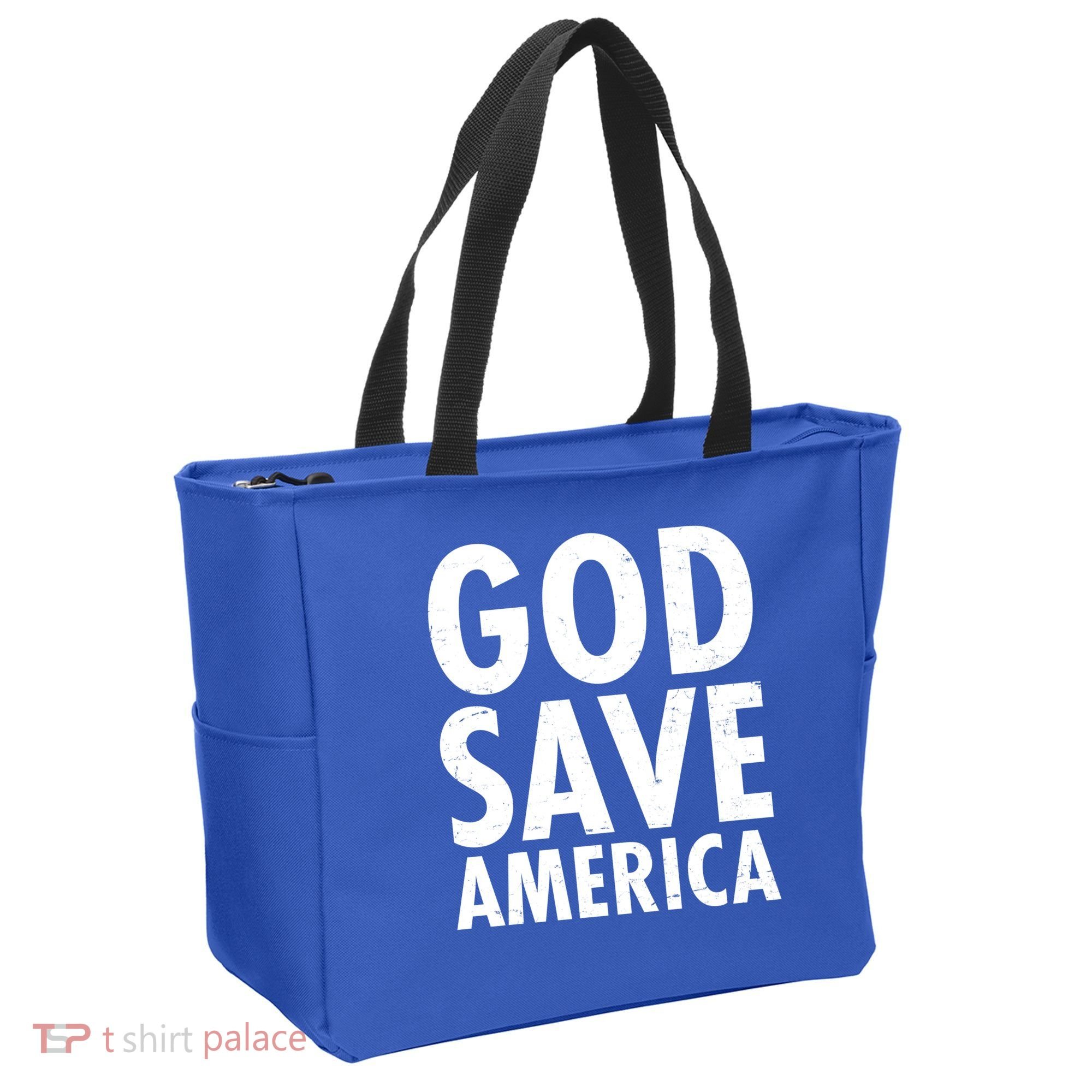 God Save America USA Religious Tote Bag