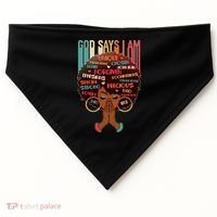 God Says I Am Praying Black Woman USA-Made Doggie Bandana thumb 0