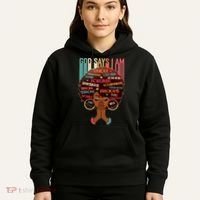 God Says I Am Praying Black Woman Hoodie thumb 5