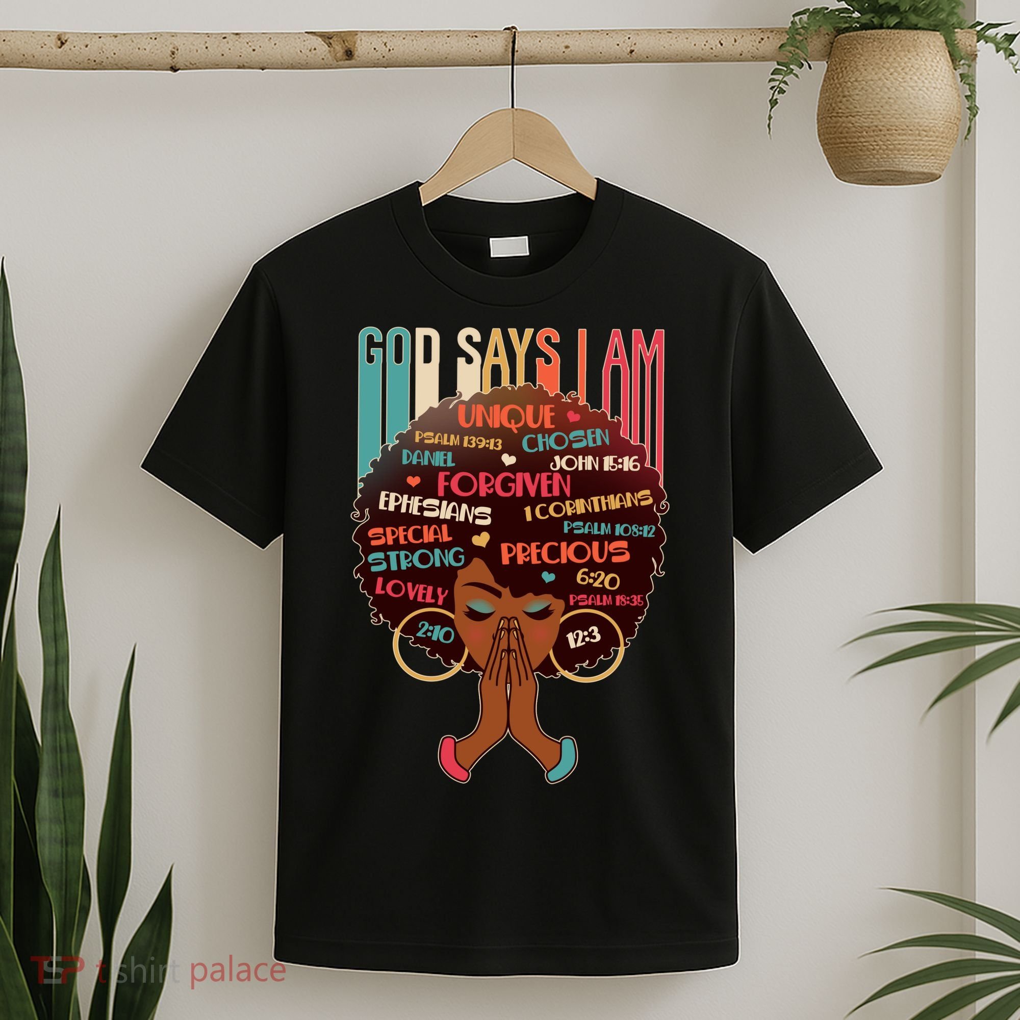 God Says I Am Praying Black Woman T-Shirt