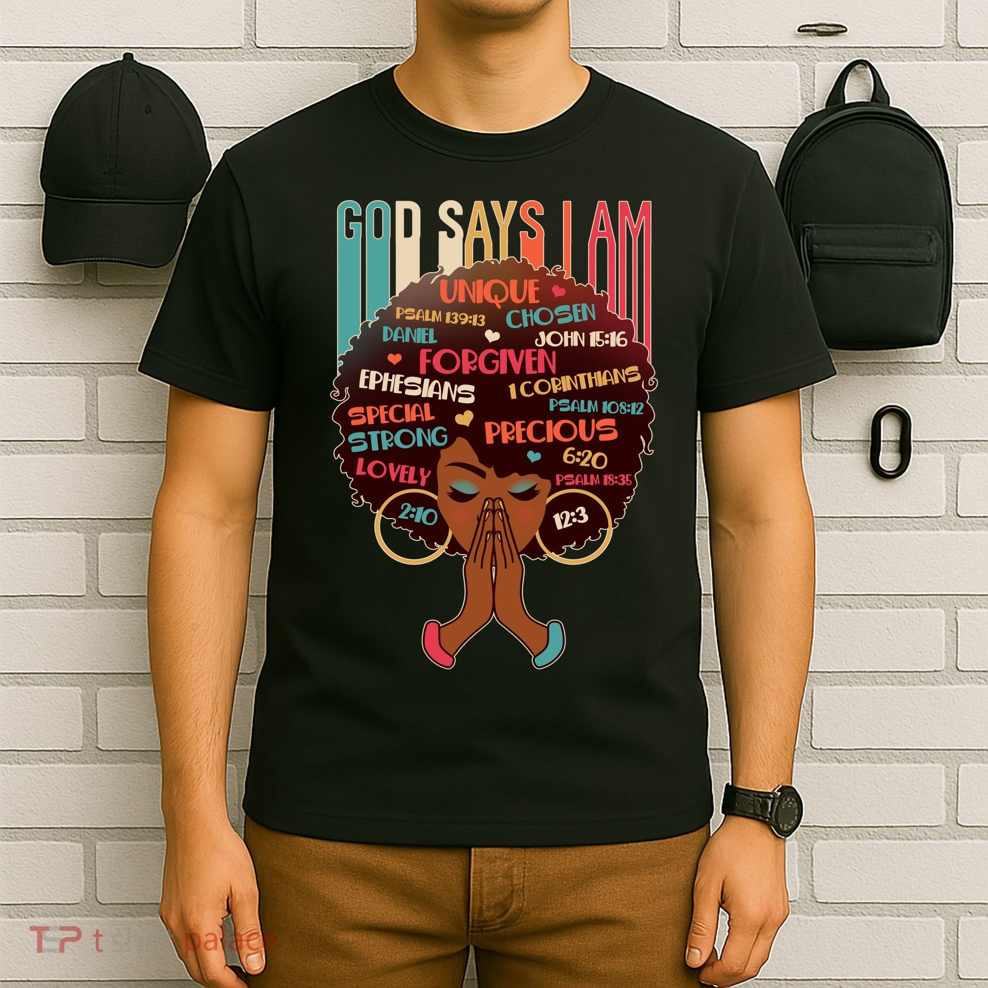 God Says I Am Praying Black Woman T-Shirt
