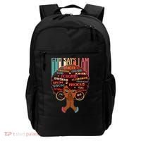God Says I Am Praying Black Woman Backpack thumb 0