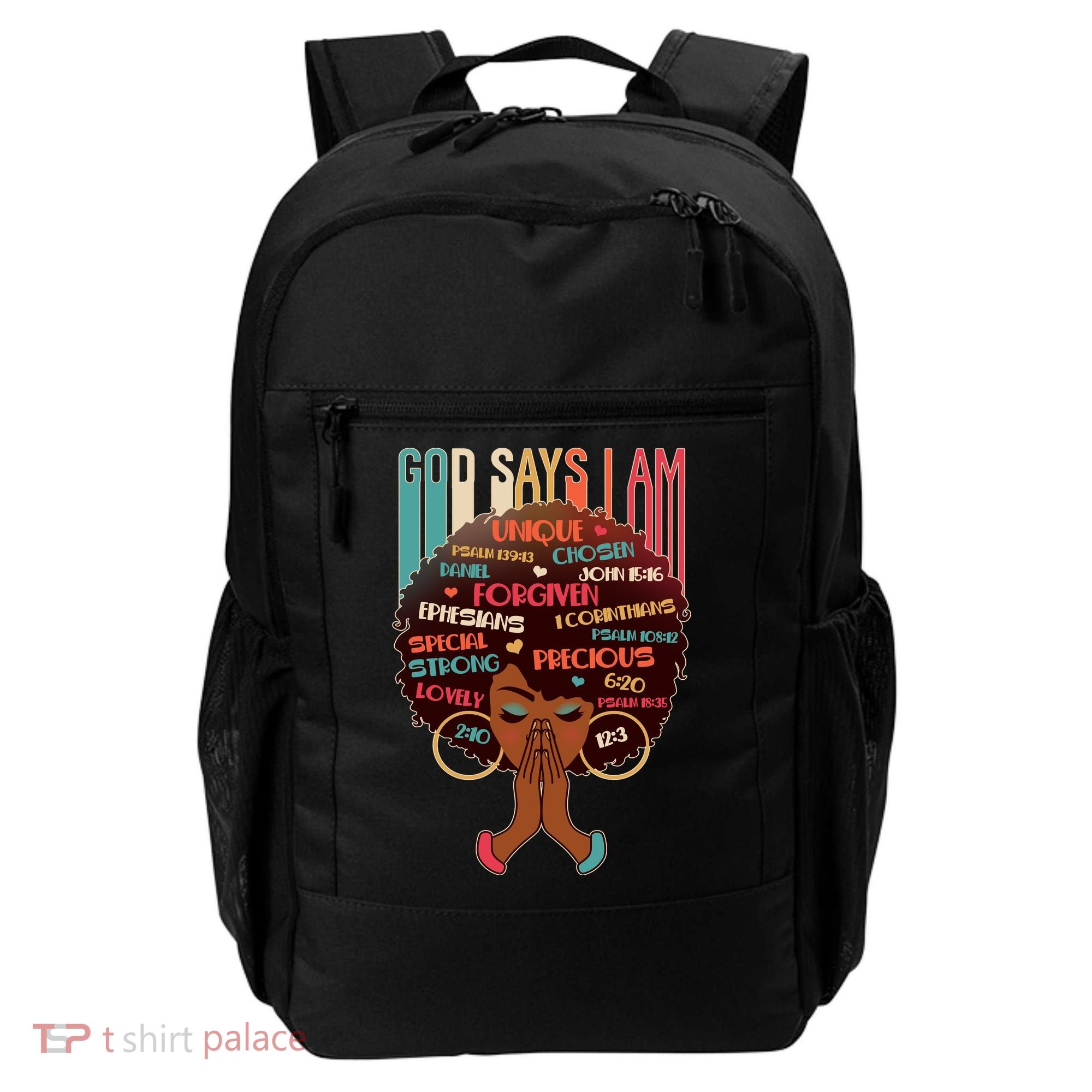 God Says I Am Praying Black Woman Backpack
